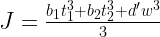 J = \frac{b_1 t_1^3 + b_2 t_2^3 + d