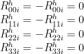 R_{00i}^h = -R_{00i}^h = 0 \\R_{11i}^h = -R_{11i}^h = 0 \\R_{22i}^h = -R_{22i}^h = 0 \\R_{33i}^h = -R_{33i}^h = 0 